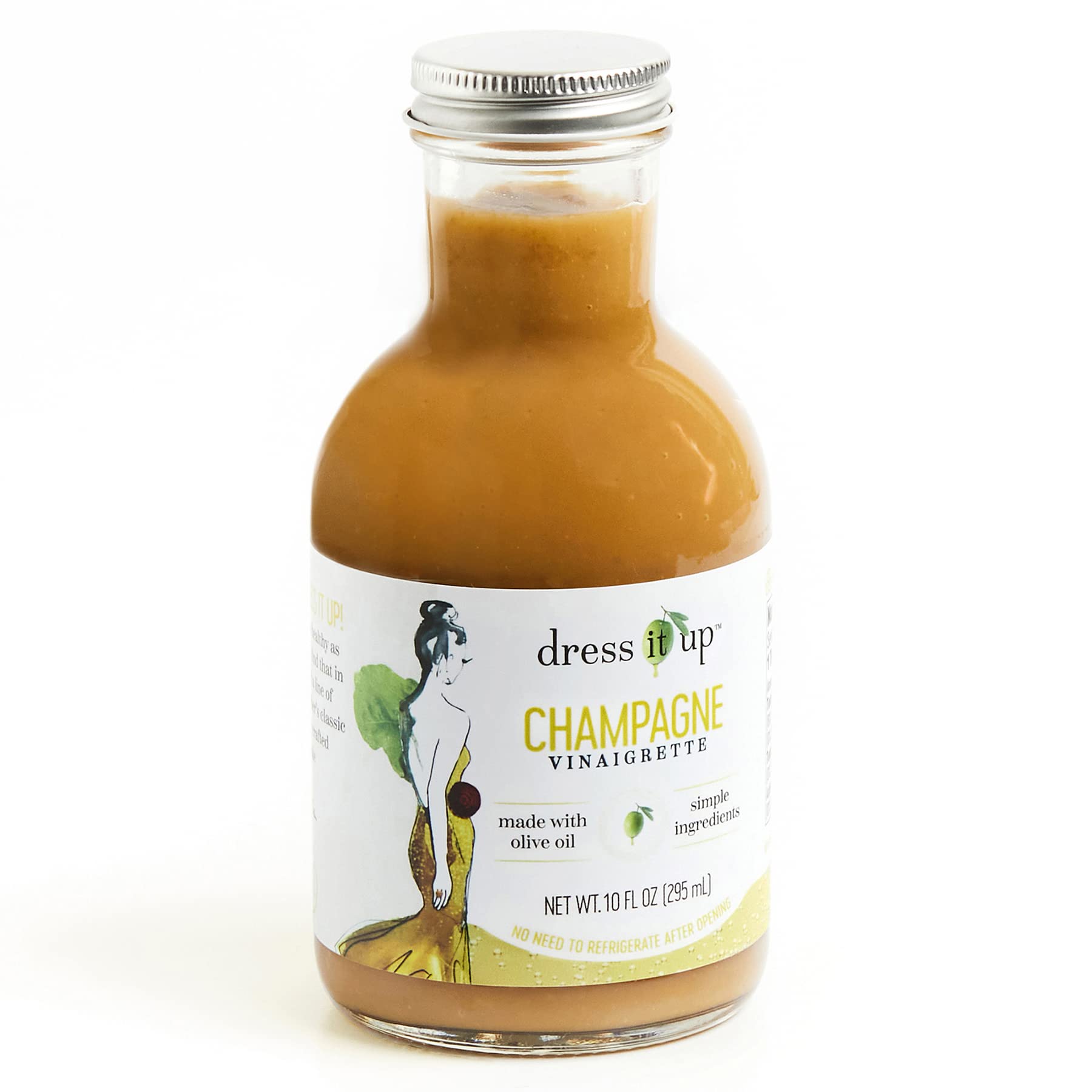 Dress It Up Champagne Vinaigrette bottle showcases a sparkling finish for greens and fruit salads
