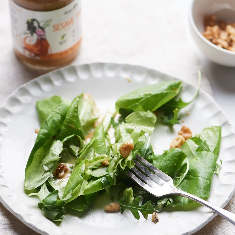 Dress It Up Sesame Tahini Dressing ingredients-panel suggests quality and versatility.
