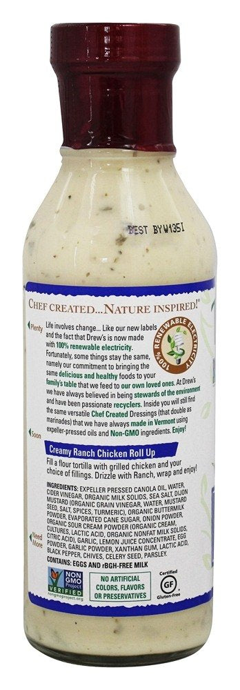 Drew's All Natural Buttermilk Ranch close-up of creamy texture.