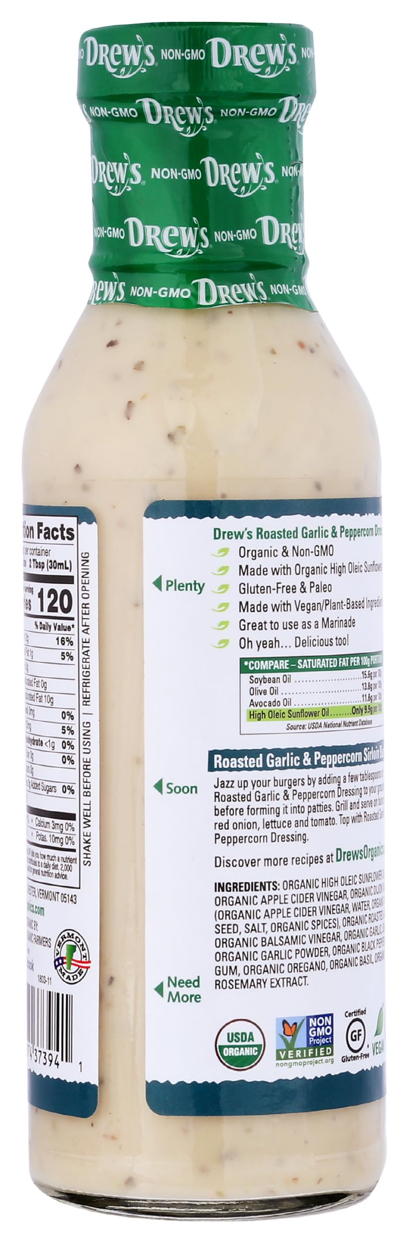 Drew's All Natural dressing used as a veggie dip for savory notes