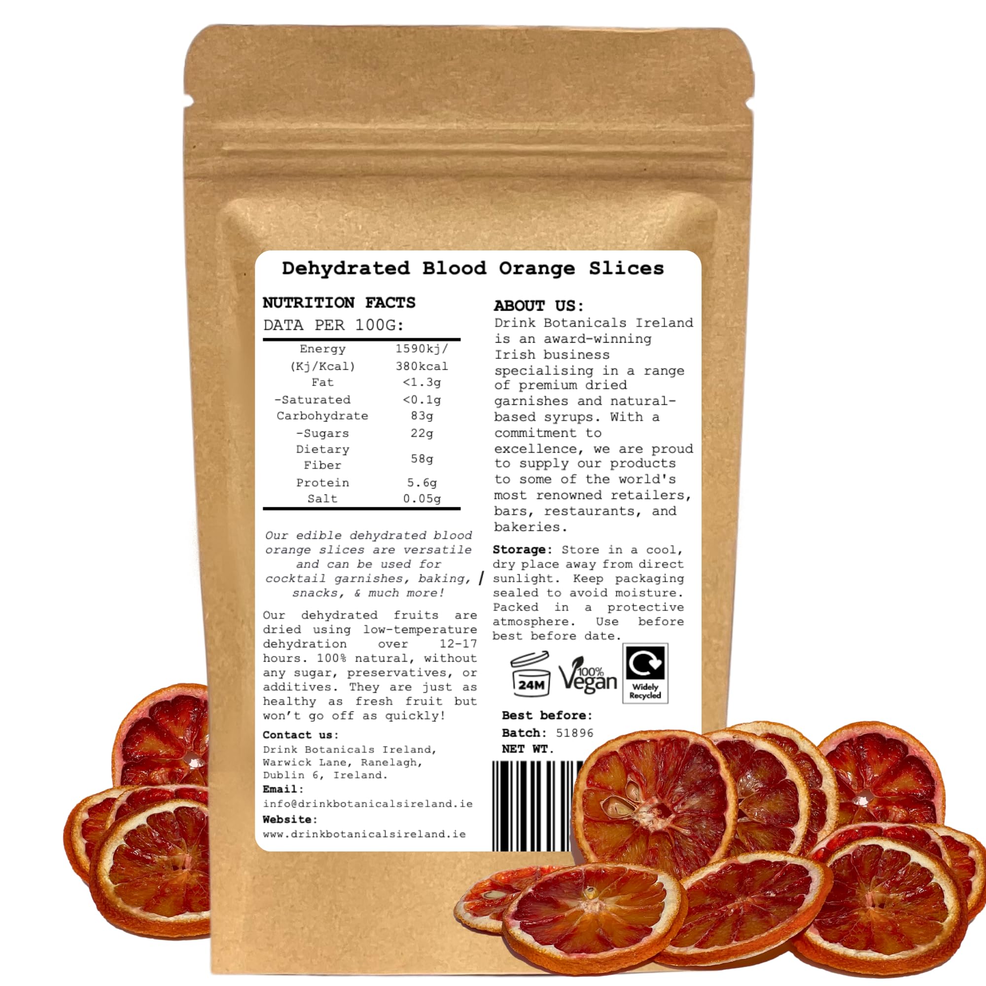 Drink Botanicals Ireland 17+ slices crisp dehydrated citrus garnish