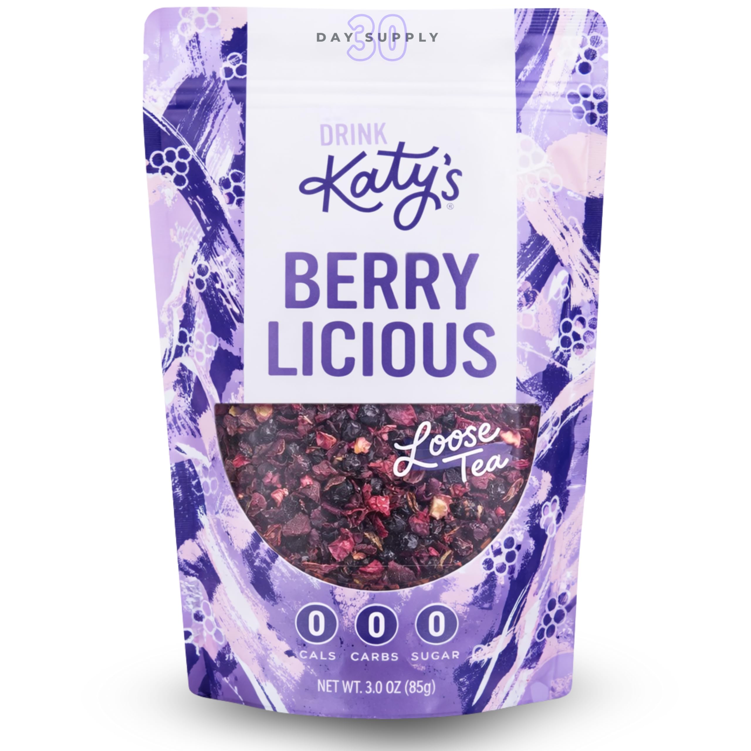Drink Katy's Berry Tea hibiscus petals evoke bright aroma for hot or cold brew.