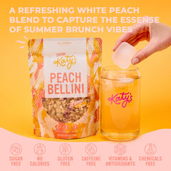 DRINK KATY'S Peach Bellini loose tea aroma invites a relaxing ritual.