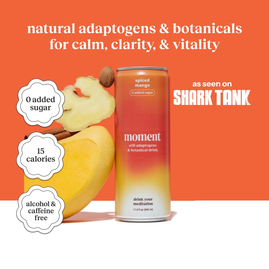 Pour Moment Adaptogen into glass over ice for refreshing focus
