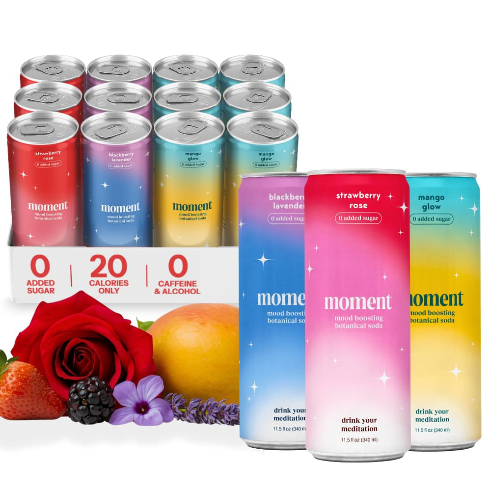 Drink Your Meditation Moment Botanical Soda can front view emphasizing vibrant flavor