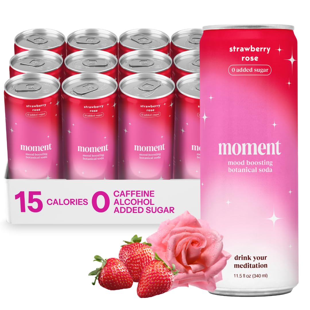 Drink Your Meditation Moment Strawberry Rose can, refreshing with zero added sugar.