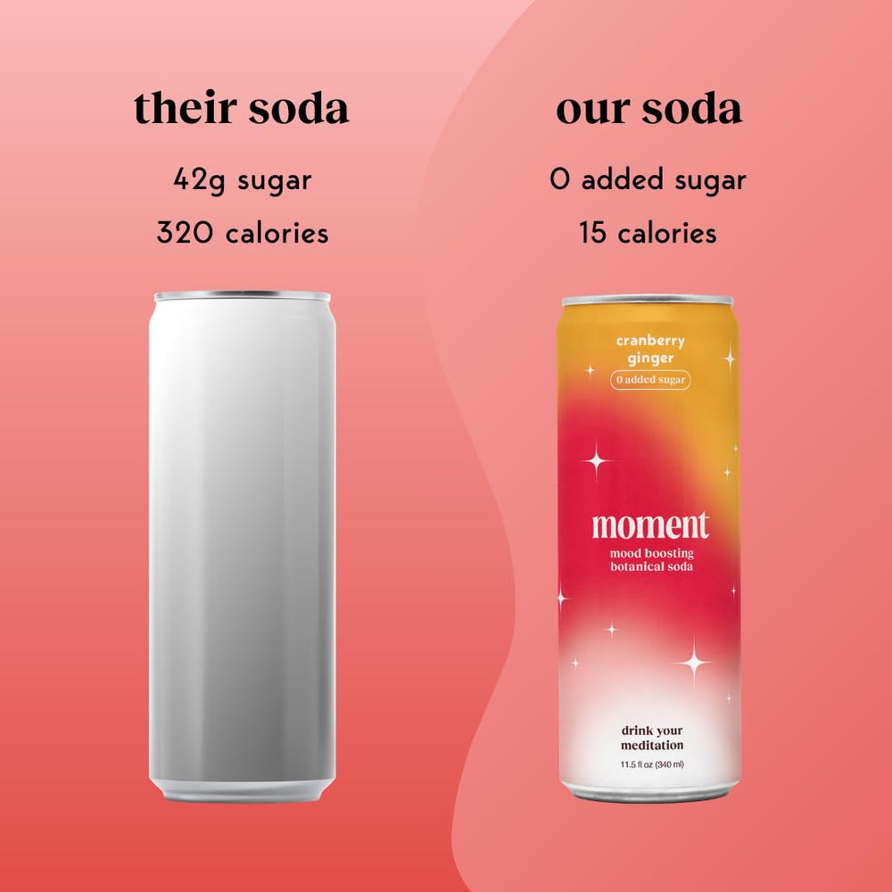 Effervescent Moment bottle with bubbles, a refreshing low-calorie option
