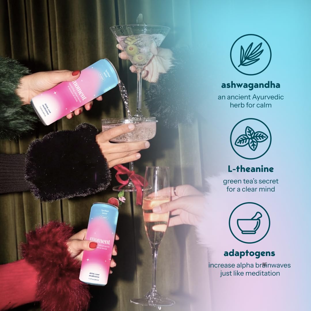 Mint leaves shot from Moment Mocktails highlighting fresh flavor notes.