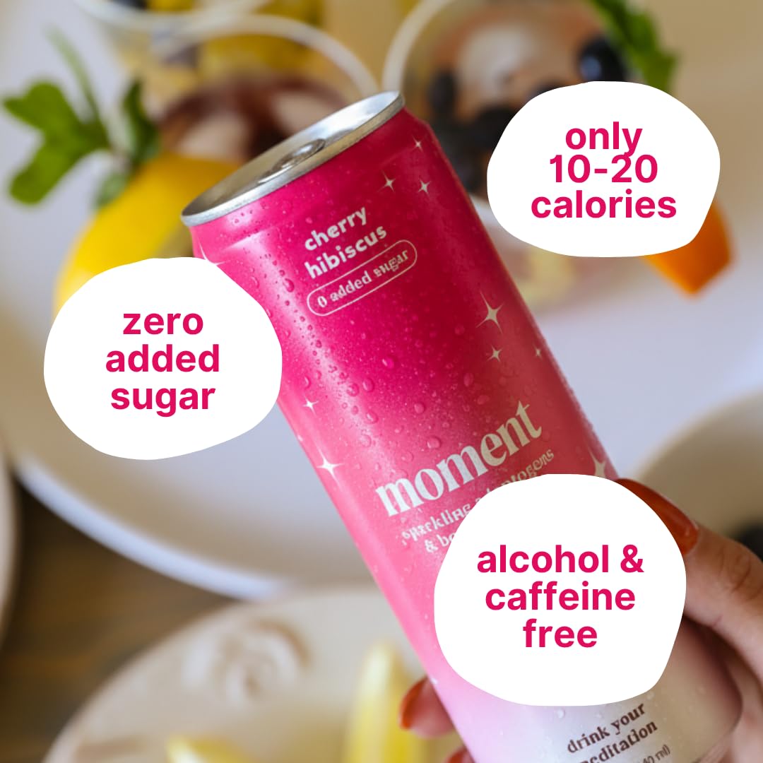 Moment Mocktails pour into glass with ice for easy serving