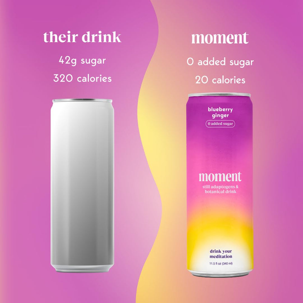 Drink Your Meditation Moment refreshing blue can conveys a cool, calming pick-me-up