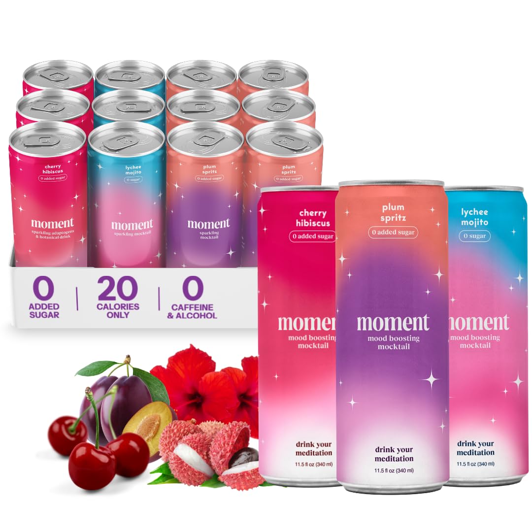 Drink Your Meditation pack shot with 12 cans of zero sugar adaptogen drinks