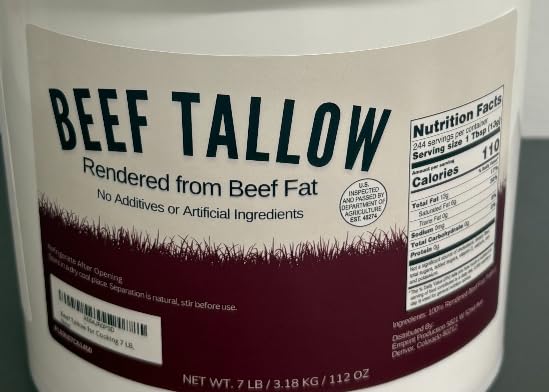 Drip Co Beef Tallow in a frying pan for crisp results.