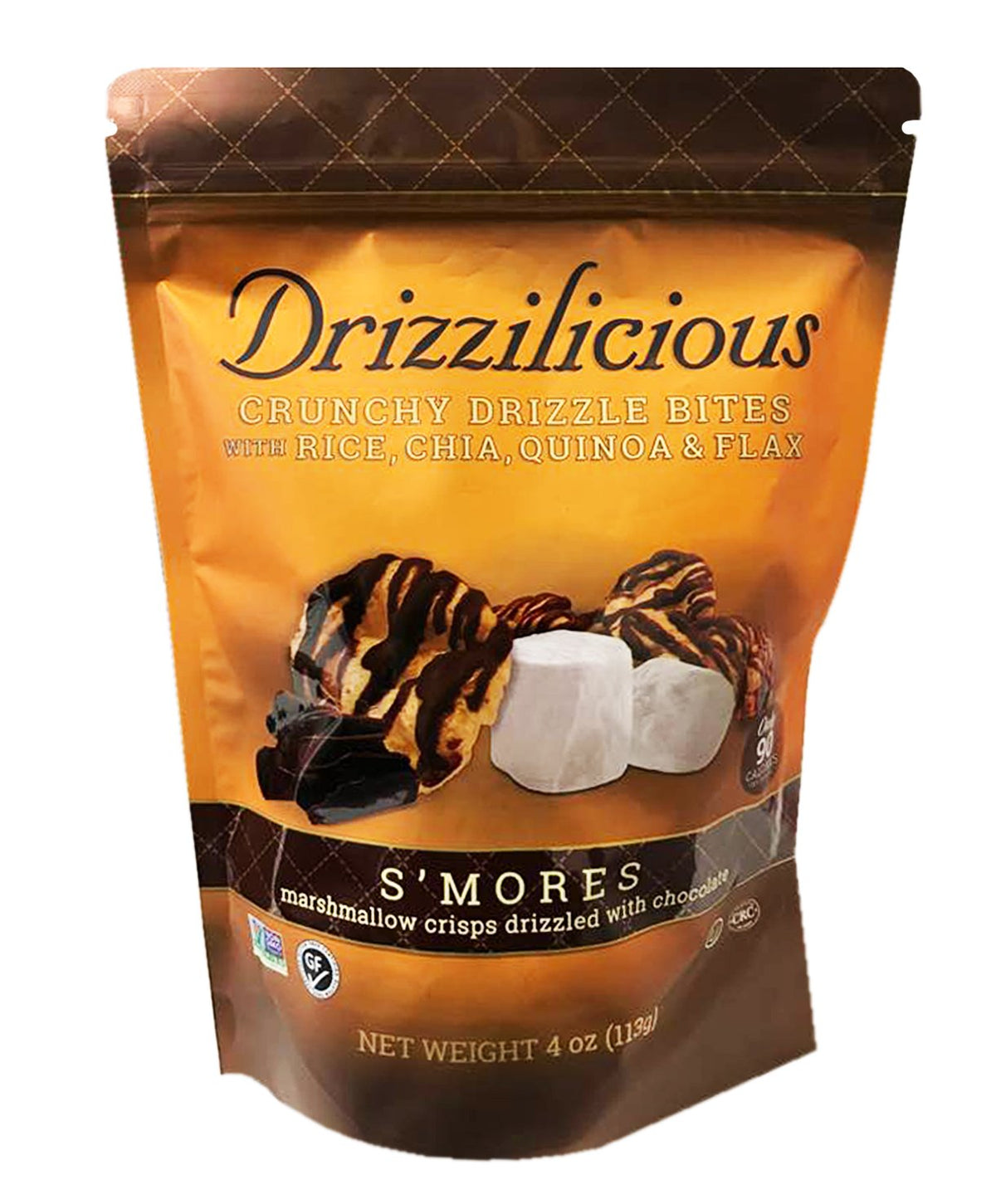 Drizzilicious Crunchy Drizzle Bites close-up showing grain-packed crunch for on-the-go snacking