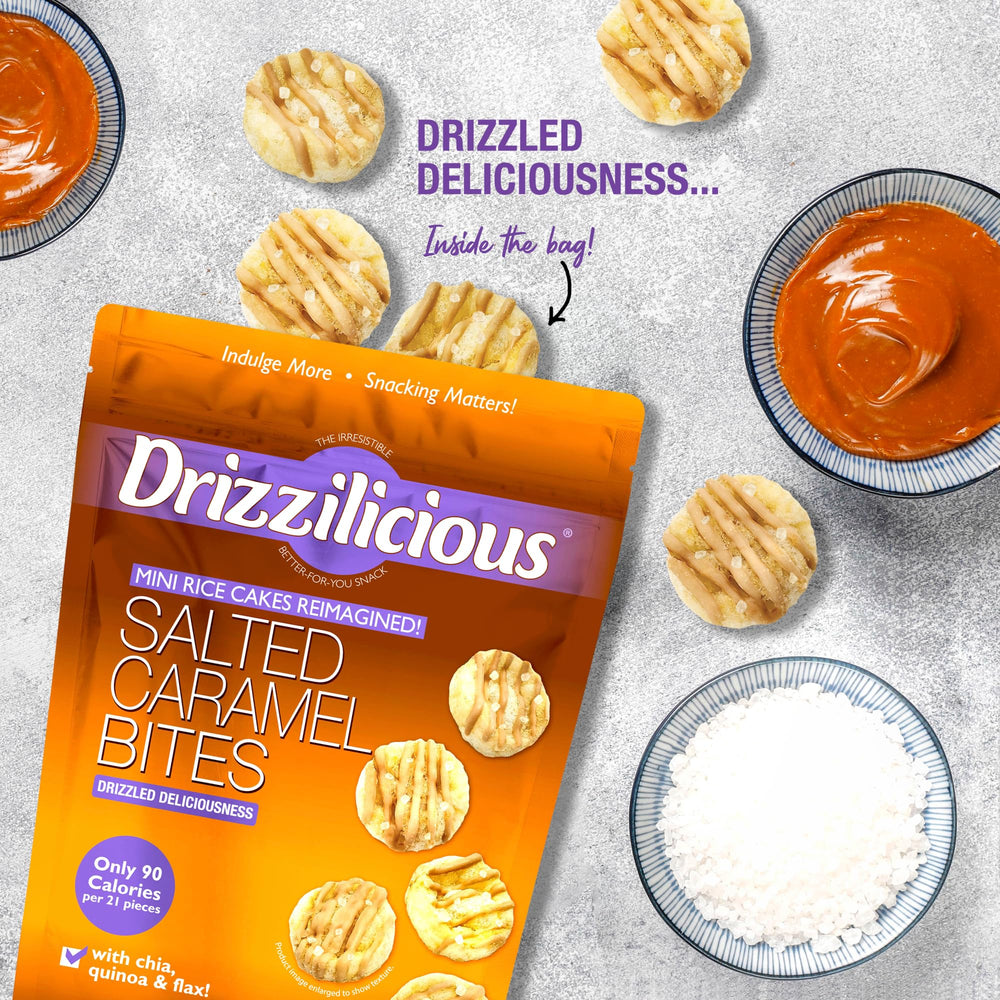 Allergen-free, vegan Drizzilicious rice cakes offer a mindful snack option