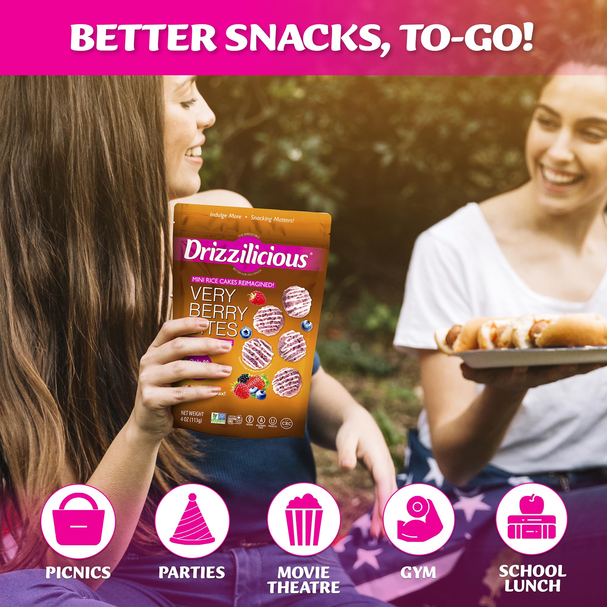Drizzilicious Mini Very Berry on-the-go pack—great for quick portions