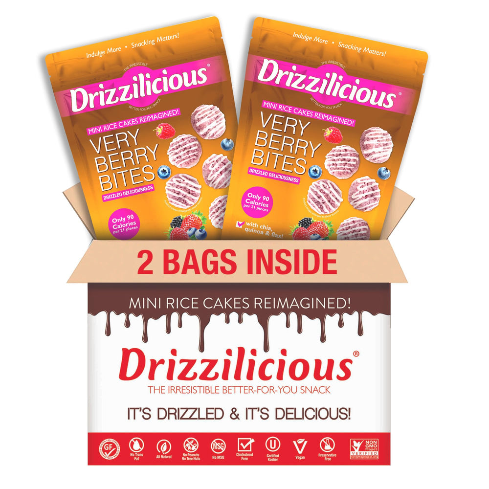 Drizzilicious plant-based bites featuring quinoa, chia and flaxseed for wholesome snacking.
