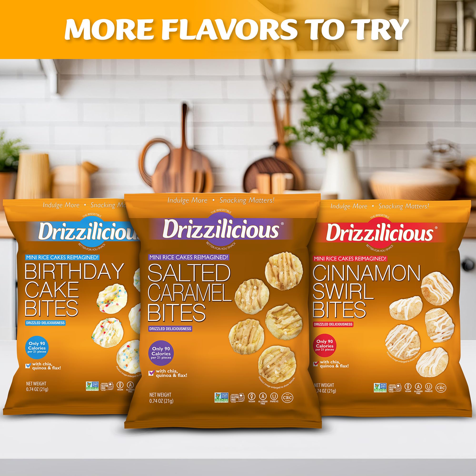 Drizzilicious mini rice cakes ready-to-eat on-the-go snacking idea