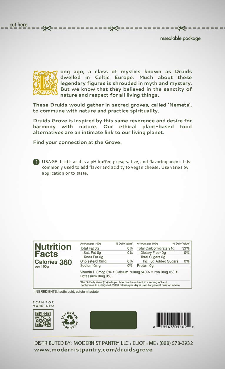 Druids Grove Non-GMO seal on packaging for ingredient transparency.