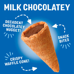 Drumstick Bites in hand, a handheld on-the-go treat with chocolatey crunch
