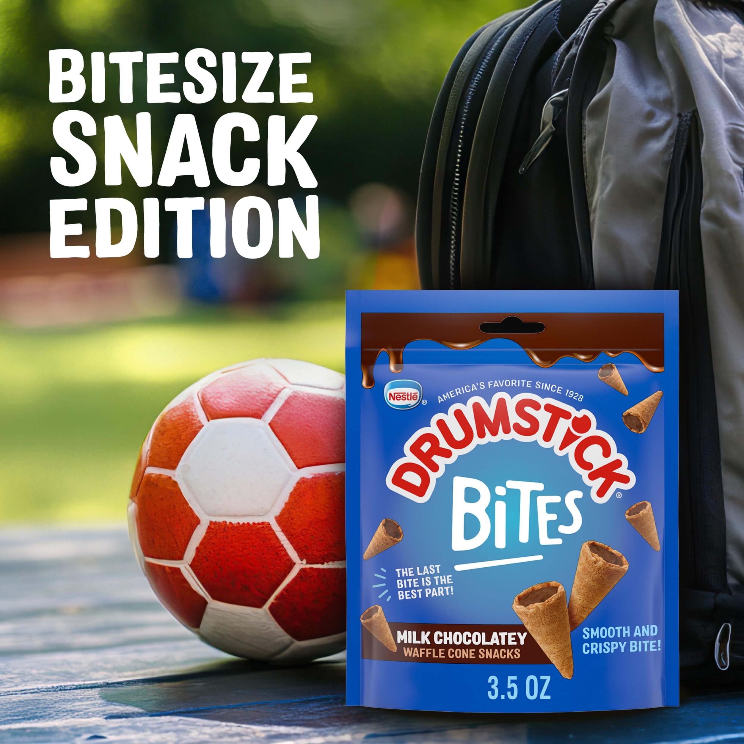 Drumstick Bites in pantry bag, ready-to-go snack for anytime