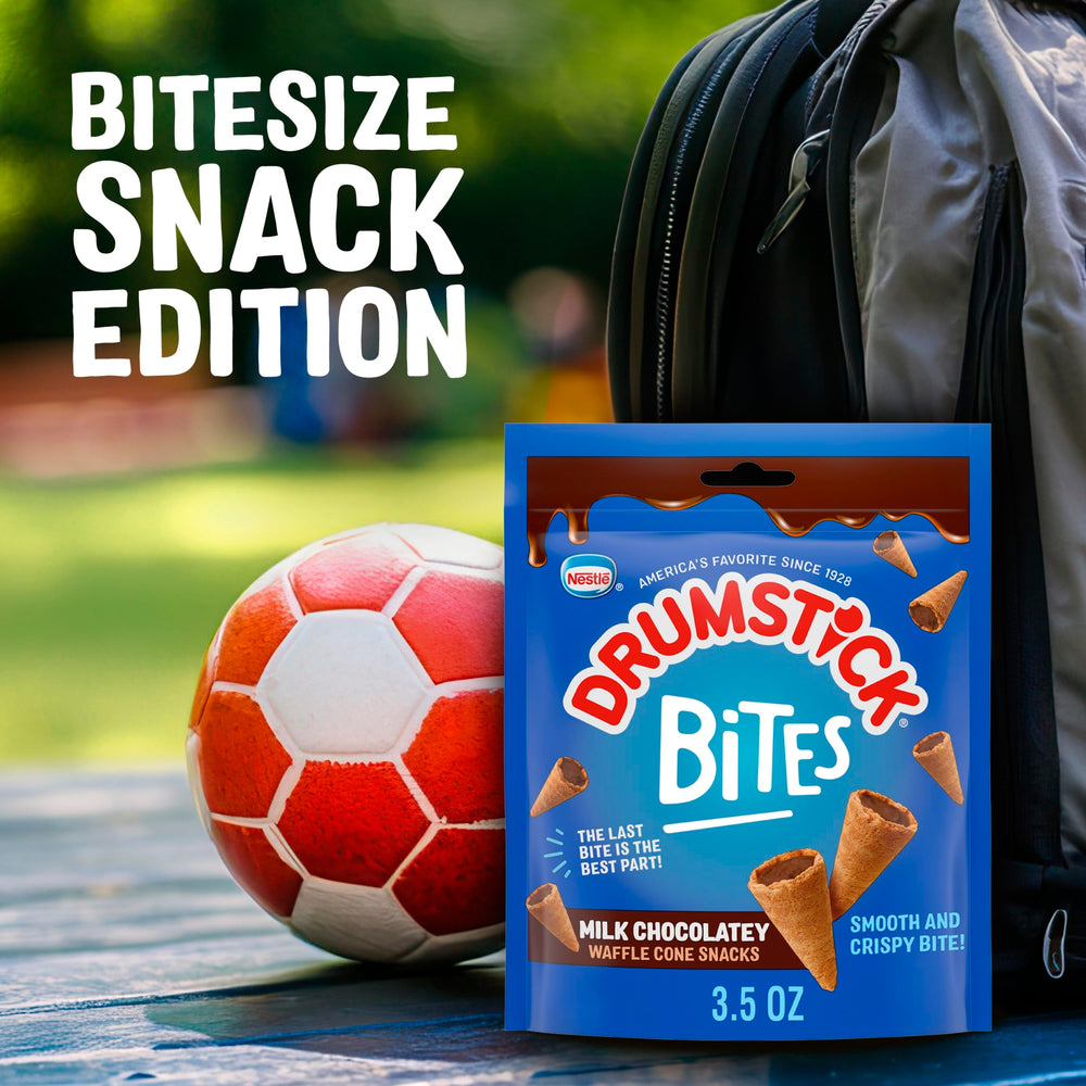 Drumstick Bites in pantry bag, ready-to-go snack for anytime