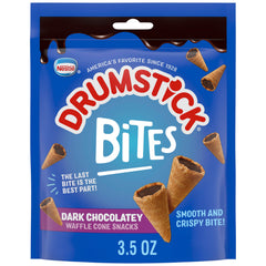 Drumstick dark chocolatey waffle cone snack ideal for road trips