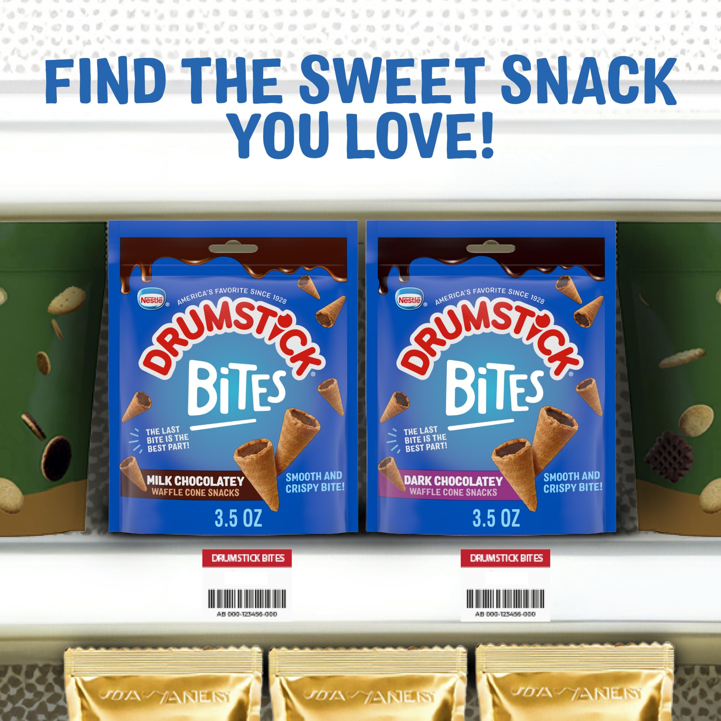 Drumstick crisp cone structure supports the chocolatey center without crumbling