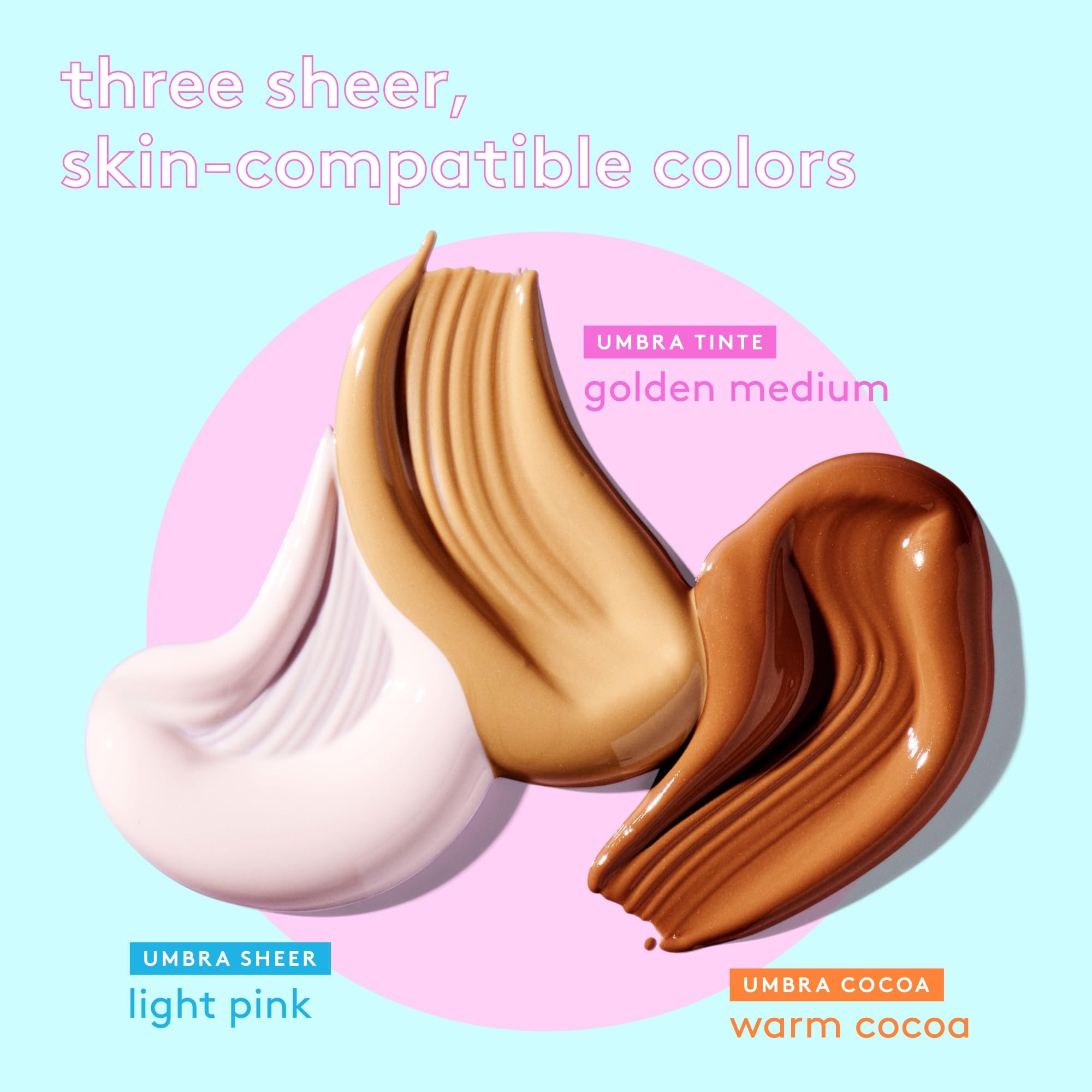 Creamy texture swirl highlights smooth, lightweight feel on skin.