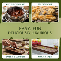 Dubai Chocolate Bar Master milk chocolate wafers melt smoothly for glossy bars.
