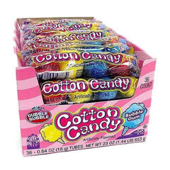 Dubble Bubble cotton candy gum front pack with candy-coated gumballs, great for party favors.