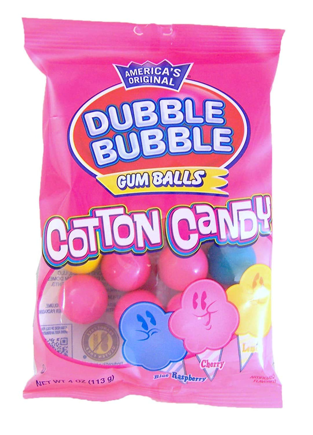 Dubble Bubble Cotton Candy Gum Balls on display for gifts or celebrations.