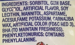 Dubble Bubble Sugar Free Gum bite-size pieces close-up highlighting chewy texture