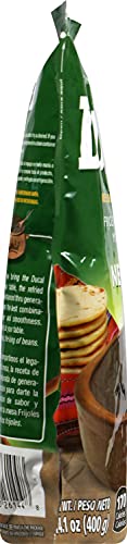 Ducal Refried Black Beans pouch heated in minutes, ideal for burritos and tacos.