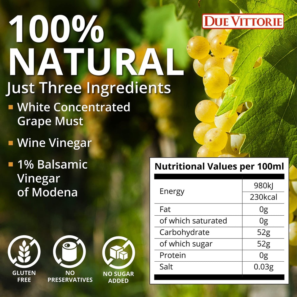 Pouring Due Vittorie Dolceto White Balsamic Dressing over greens to highlight balance.