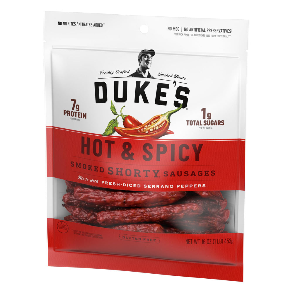 DUKE'S gluten-free pork snack with bold heat and texture.