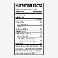 Ingredient label shows real pork and Hatch chiles in Duke's sausages.