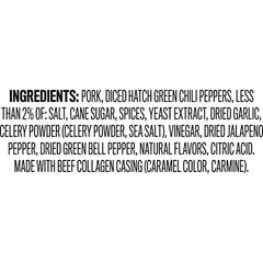 Duke's Hatch Green Chile Shorty Sausages ingredients highlight real pork and roasted chiles