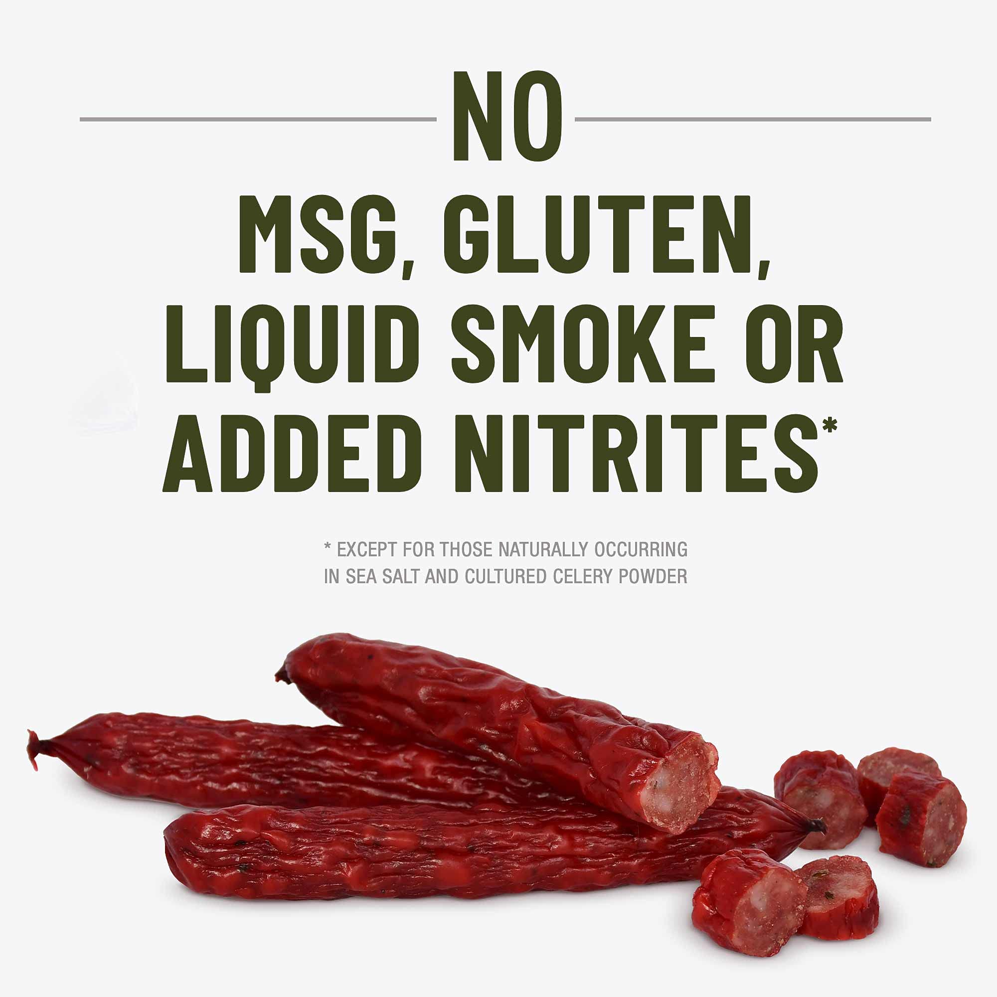 Keto-friendly Duke's smoked sausages with 1 g net carbs per serving.
