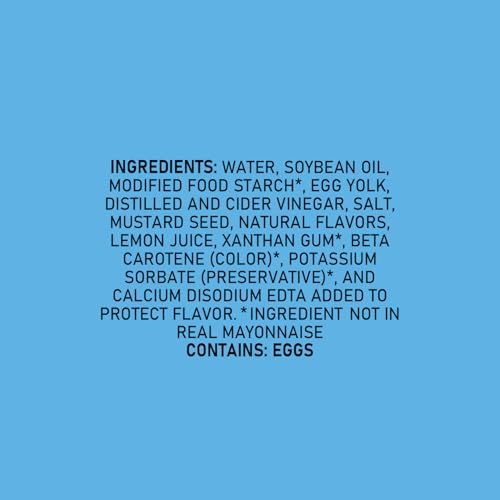 Duke's Light Mayonnaise label back shows ingredients and no added sugar.