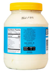 Duke's Light Mayonnaise jar side view highlights smooth consistency for spreads.
