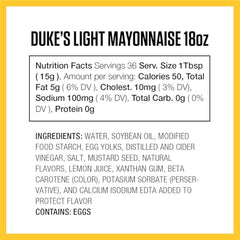 Duke’s Light Mayonnaise squeeze bottle texture shows velvety cream for spreading