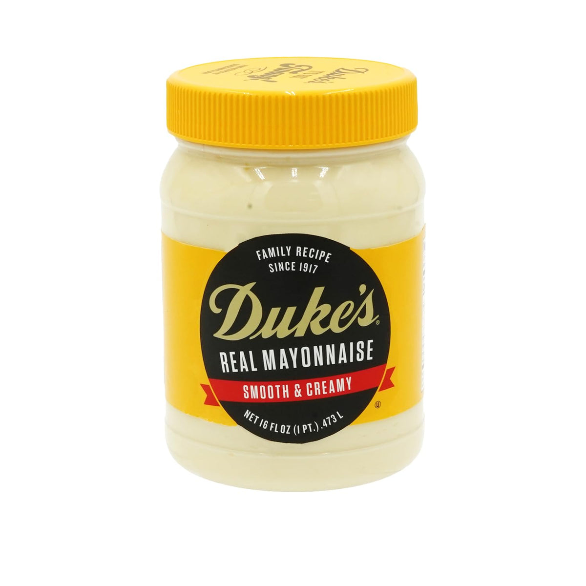 Duke's Real Mayonnaise jar with original smooth texture, ideal for sandwiches