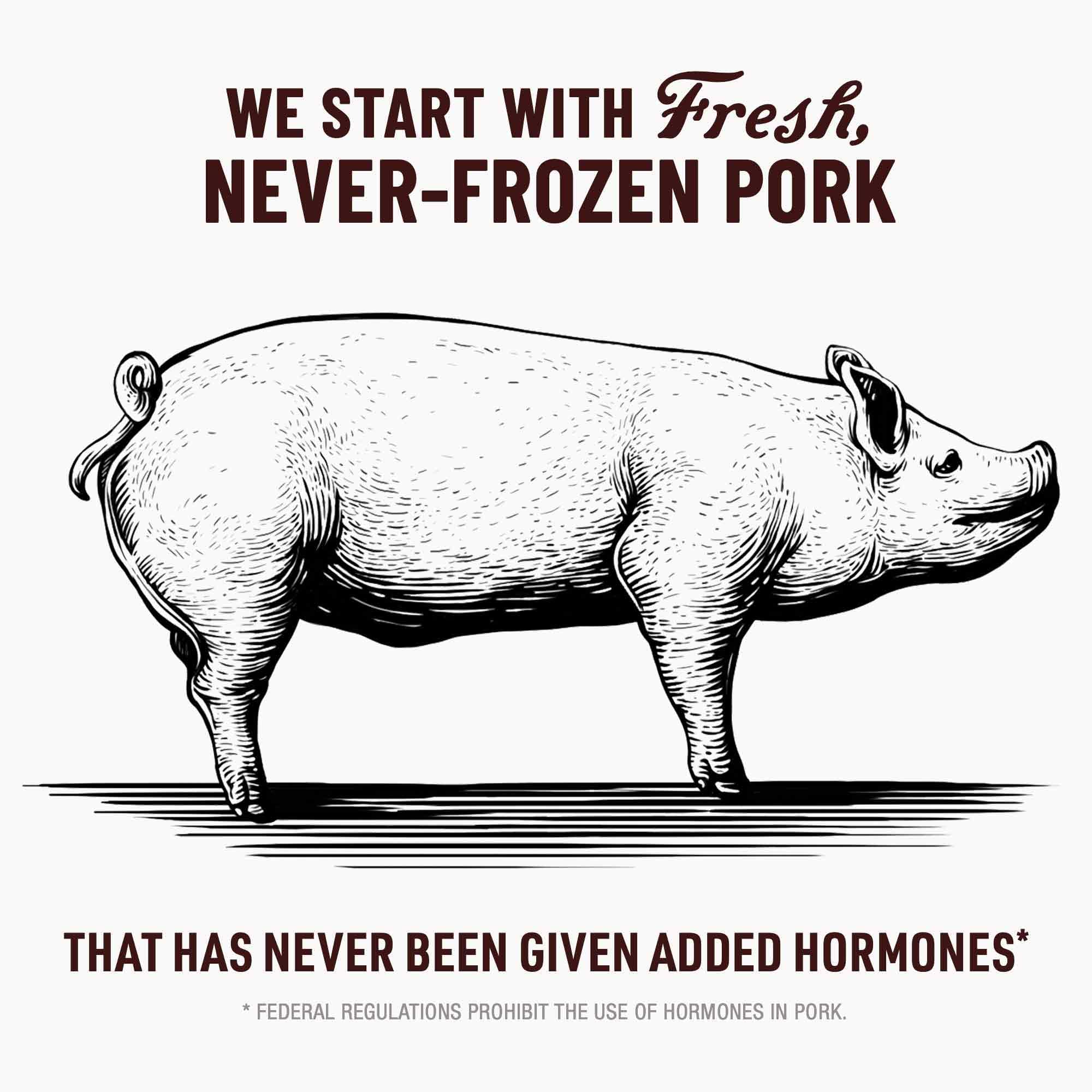 Close-up of ingredients label on Duke's pork sausages, gluten-free meat snack you can trust.