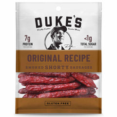 DUKE'S Pork Original Smoked Shorty Sausages pack for quick on-the-go snacking