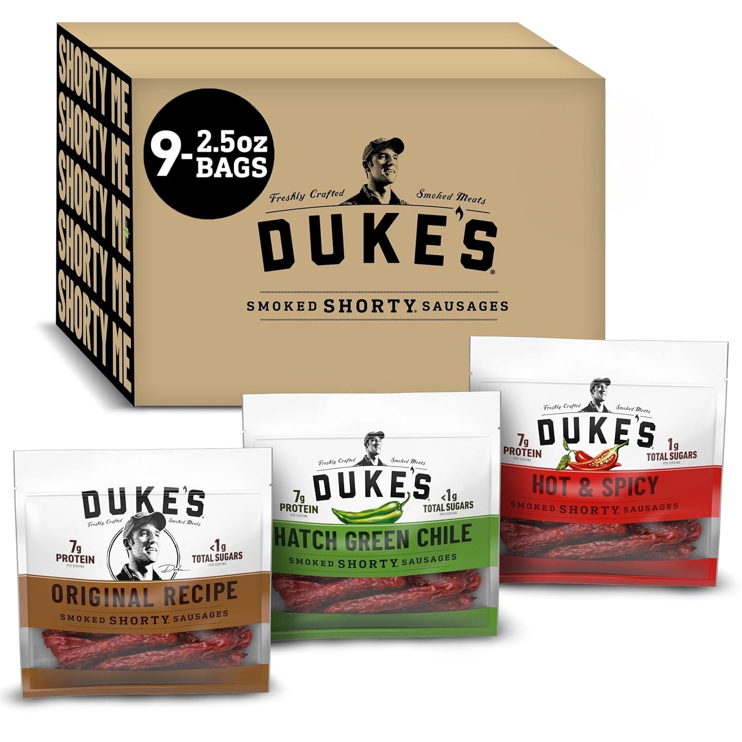 Duke's Shorty Originals pack, compact protein-rich snack for travel