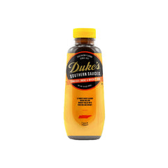 Duke's Tennessee Smoke & Whiskey BBQ Sauce bottle pour showcases bold, smoky flavor.