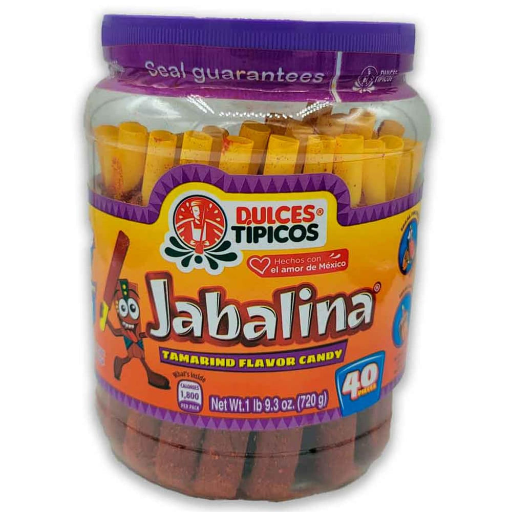 Dulces Tipicos Jabalina Tamarind Candy 40 pieces, ideal for snacking and party garnishes.