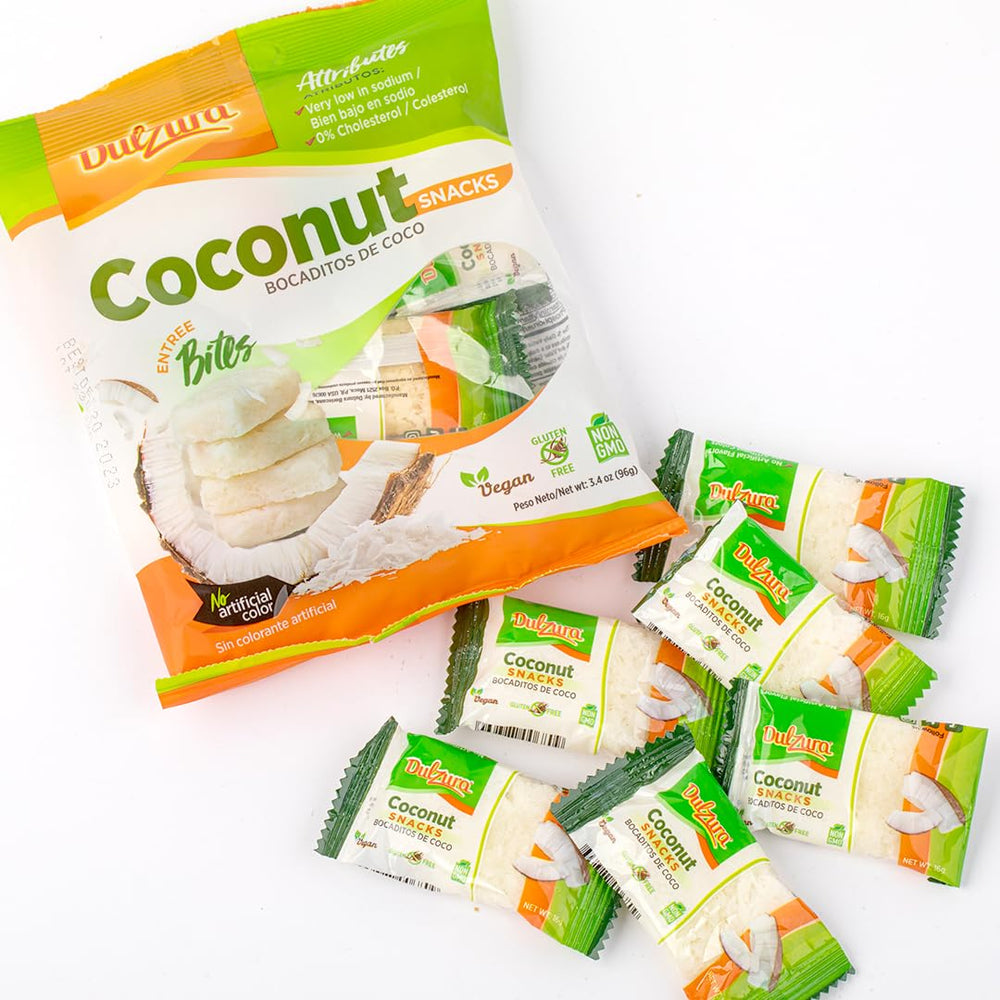 Dulzura Coconut Snacks in lunchbox setting, ready for on-the-go bites.