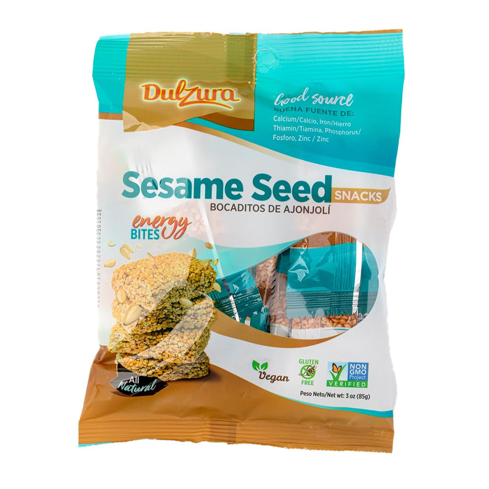 Dulzura Sesame Seed Snacks – crunchy crackers with sesame seeds for on-the-go snacking.