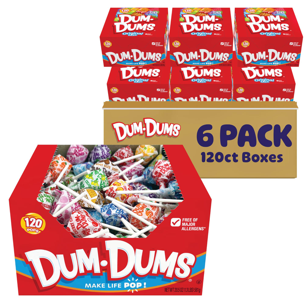 Dum Dums Original Candy Mix 720-count box ready for sharing at events.